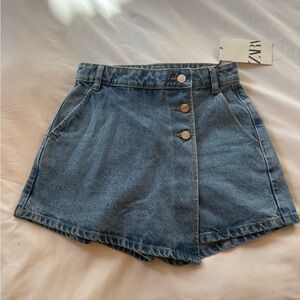 Zara Light Blue Denim Skort